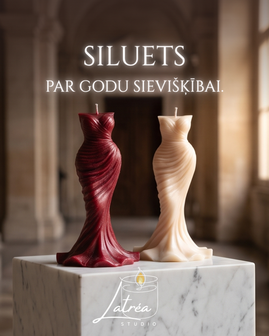 Siluets — eko vaska sveču komplekts par godu sievišķībai