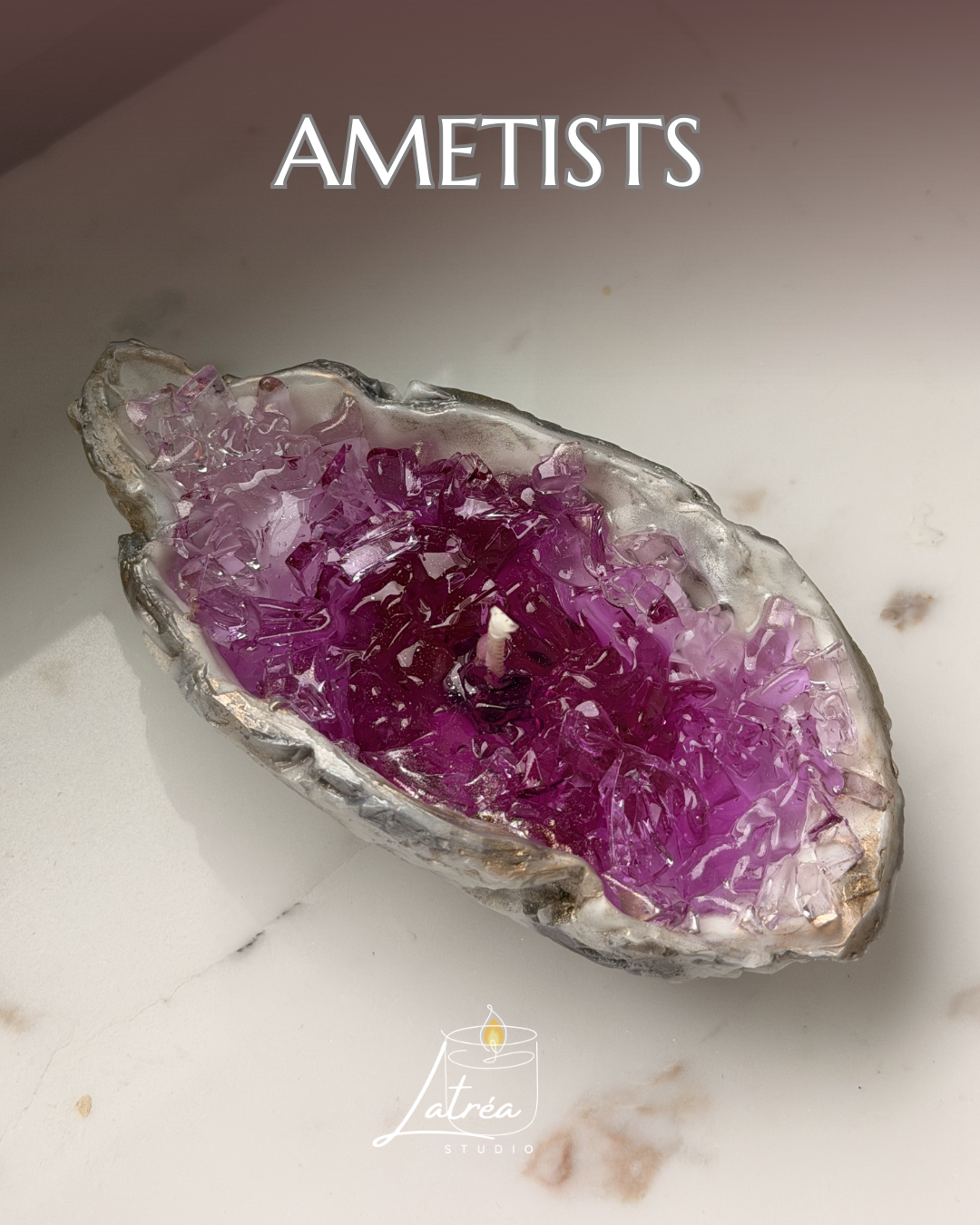 Ametists - lavandas aromāta svece