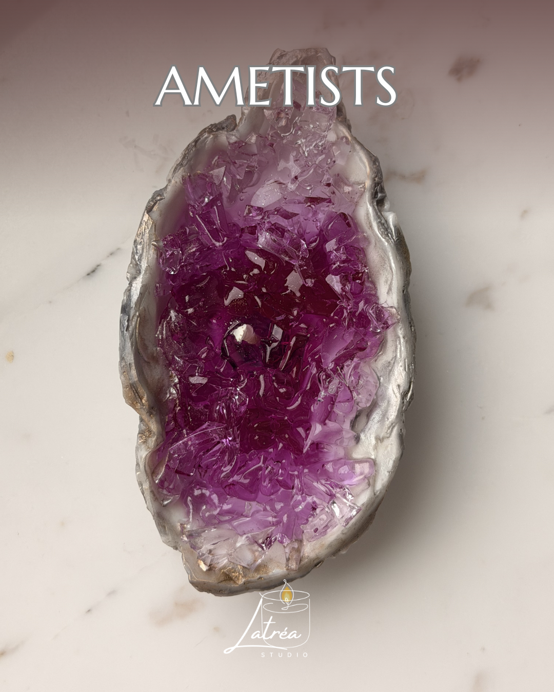 Ametists - lavandas aromāta svece