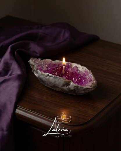 Kristāls – lavandas ēteriskās eļļas svece
