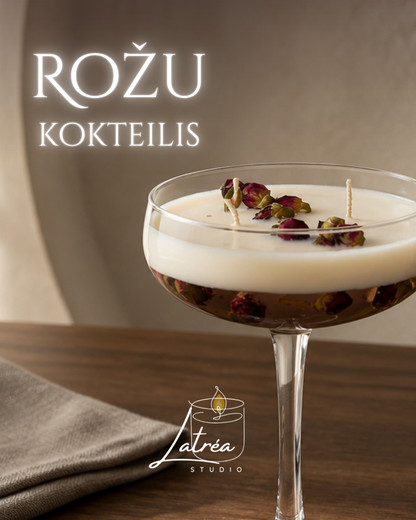Rožu Kokteilis — rosehip scented cocktail candle