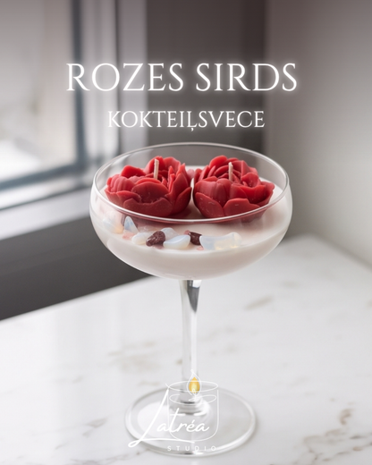 Rožu sirds — ekovaska kokteiļsvece